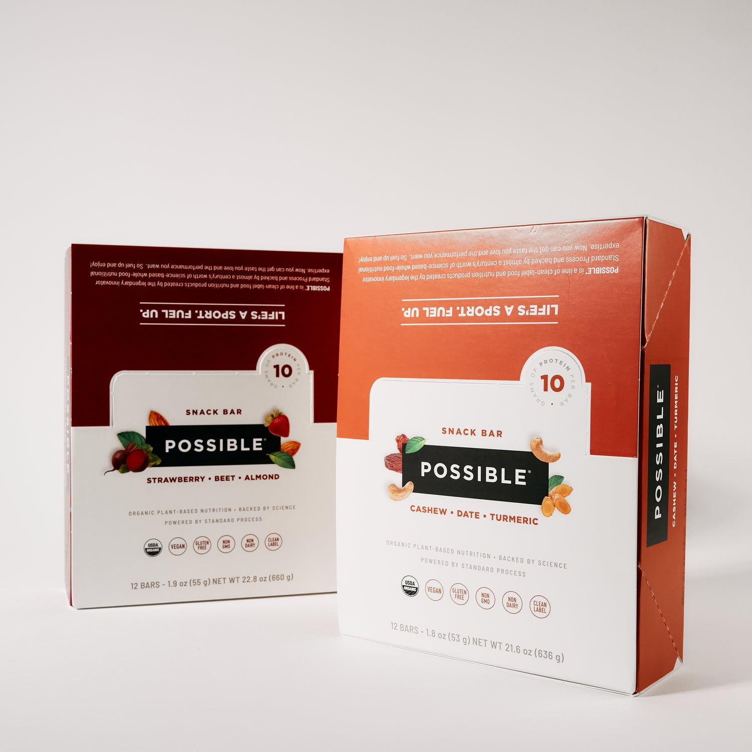 POSSIBLE Cashew Date Turmeric and Strawberry Beet Almond Box Packaging