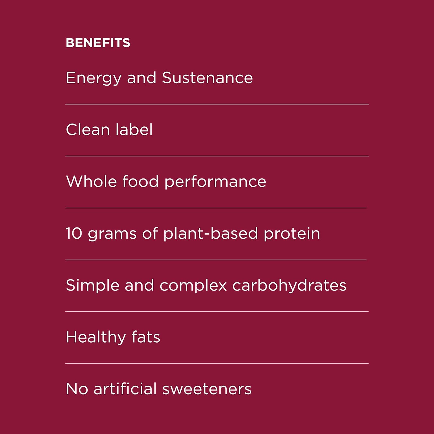 POSSIBLE Strawberry Beet Almond Snack Bar benefits: 10g plant-based protein, energy and sustenance, whole food ingredients, clean label, and no artificial sweeteners.
Strawberry Beet Almond